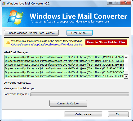 Importing EML files into Outlook